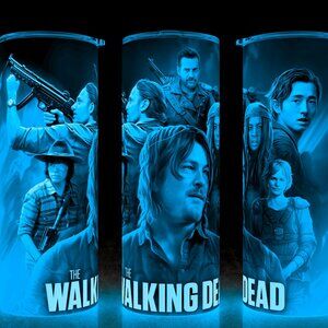 Glow in the Dark Daryl Dixon and Rick Grimes Zombie Walking Dead Cup Mug Tumbler